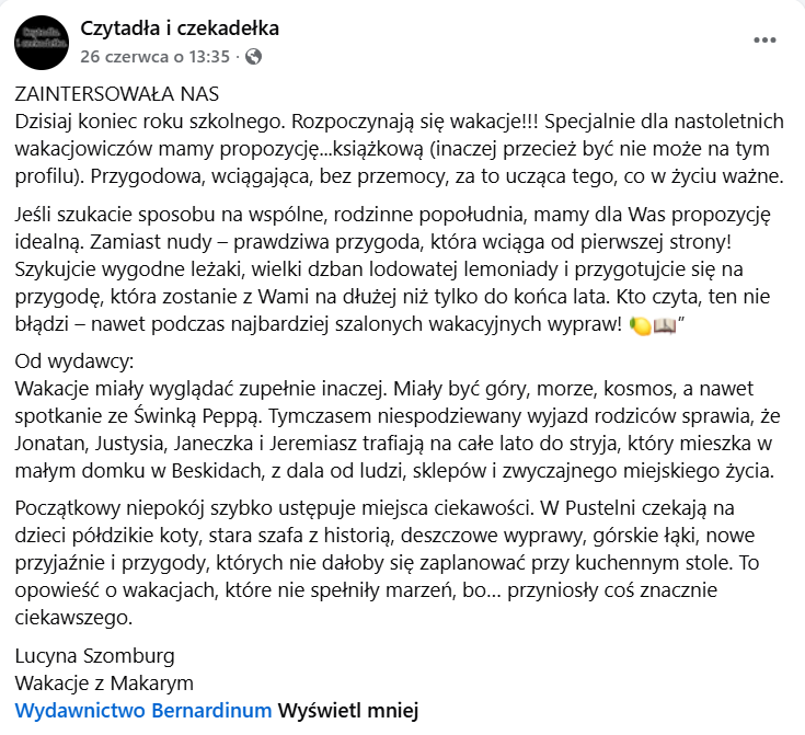 „Wakacje z Makarym” – sposób na wspólne, rodzinne popołudnia