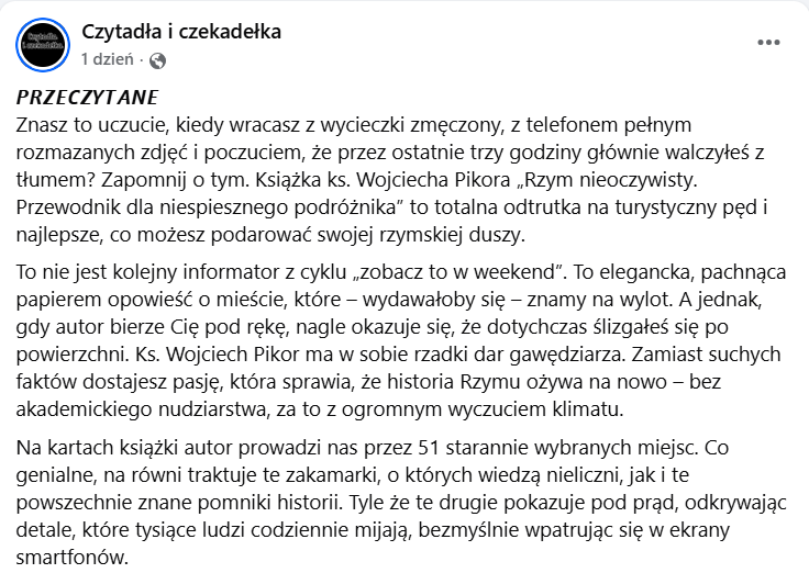 „Rzym nieoczywisty” – książka, która zaraża miłością do Wiecznego Miasta