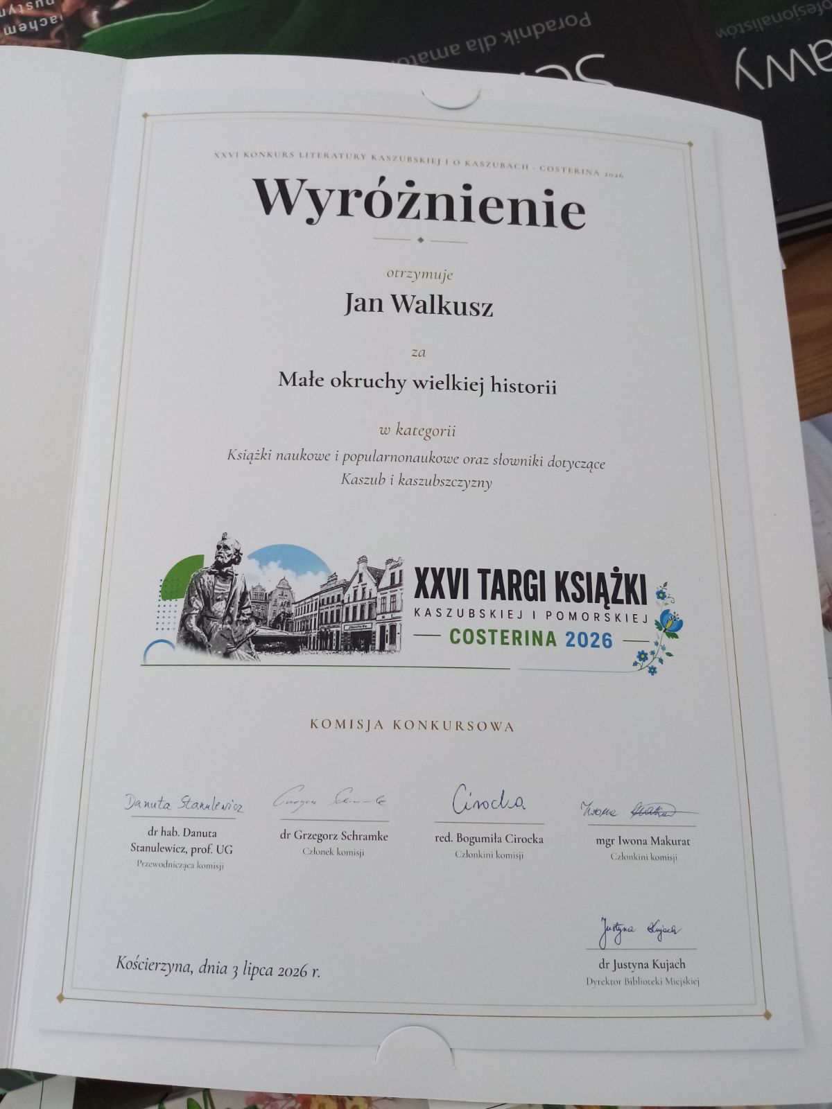 Wyróżnienie dla książki ks. Jana Walkusza podczas tegorocznej COSTERINY
